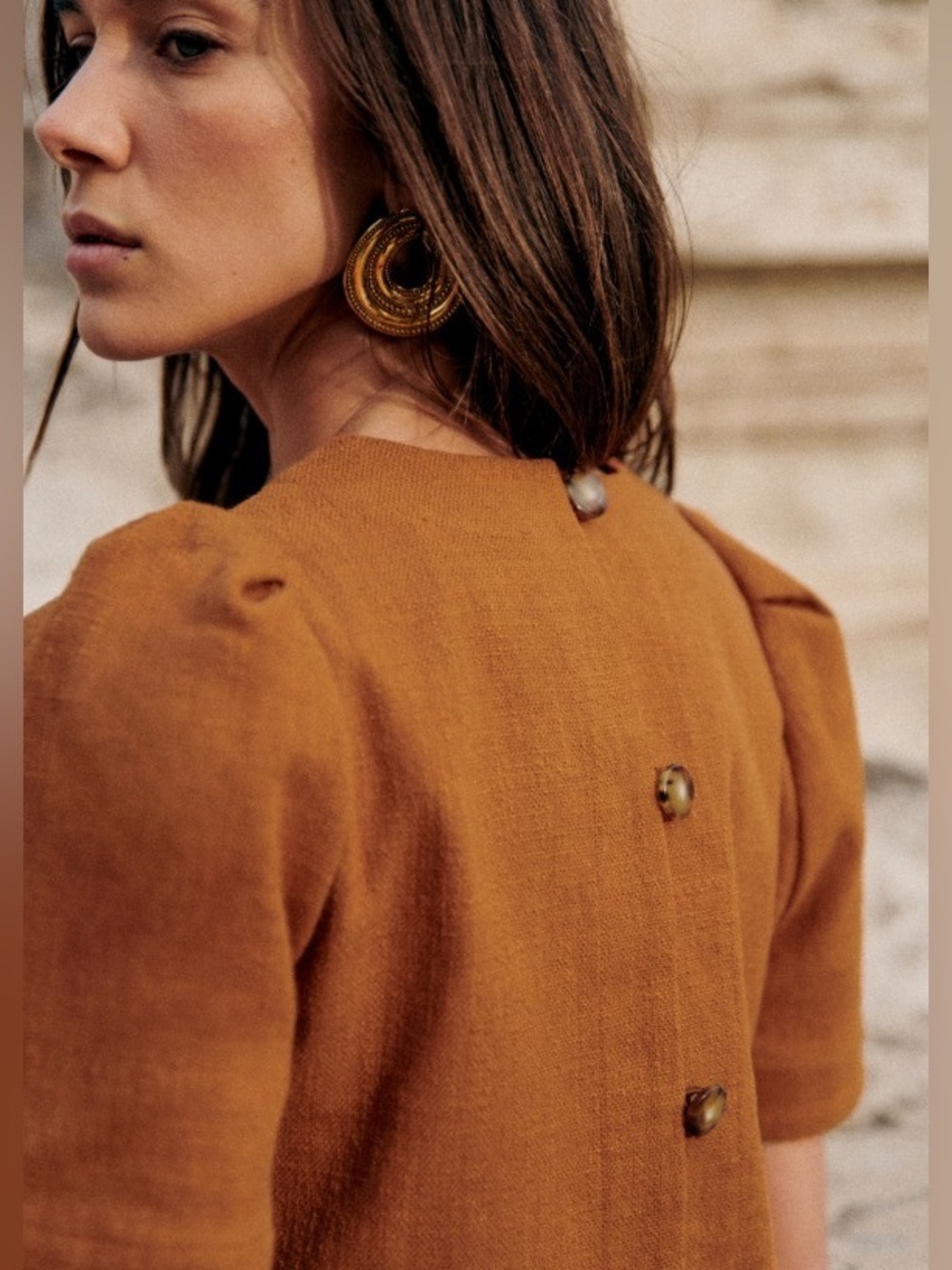 Sezane Neva Blouse in Ochre size Small - Picture 9 of 9